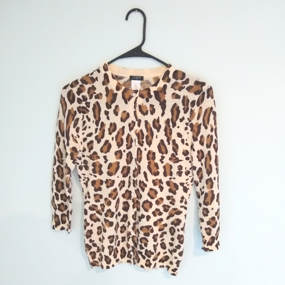 JCrew Animal print cardigan
